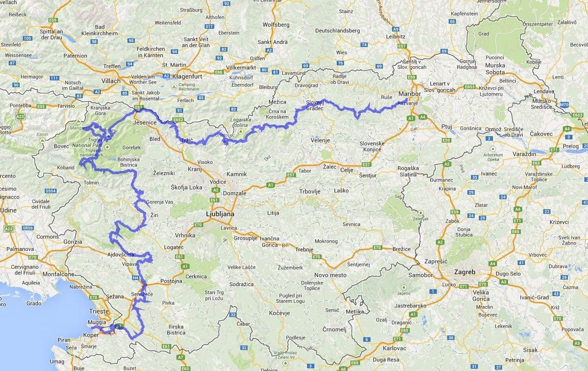 Карта словенської гірській стежці