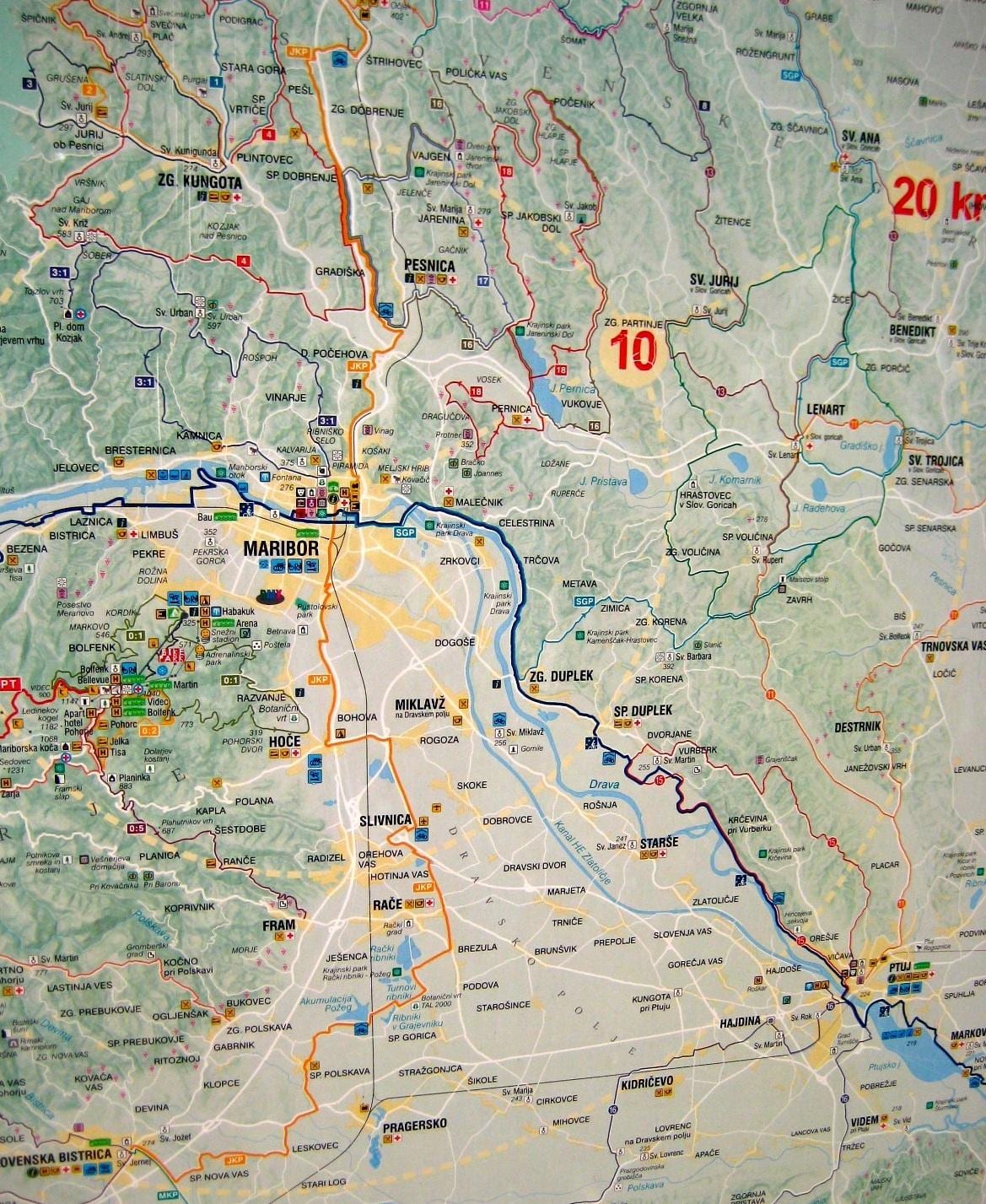 Карта Словенії на велосипеді