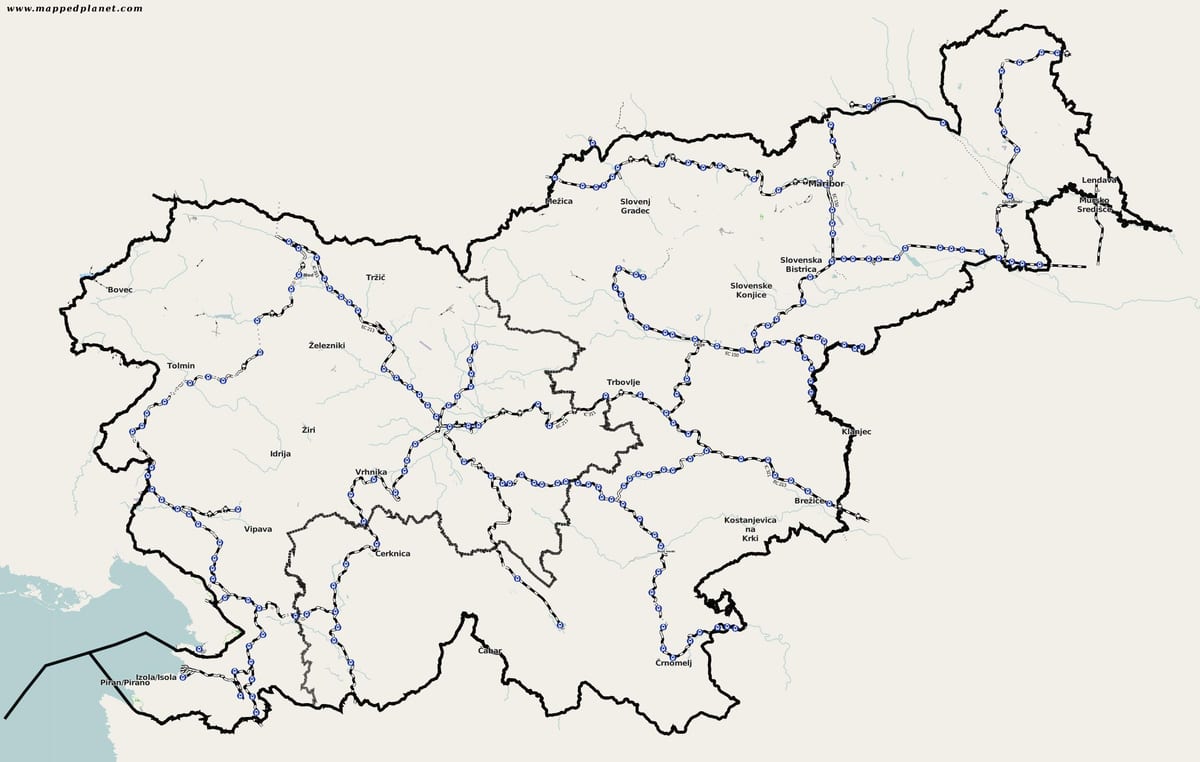 Поїзд Словенії карті