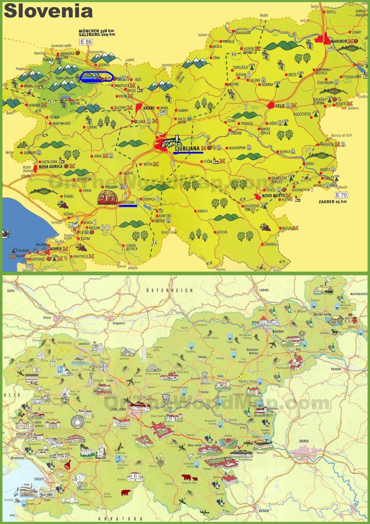 Словенія туристична карта