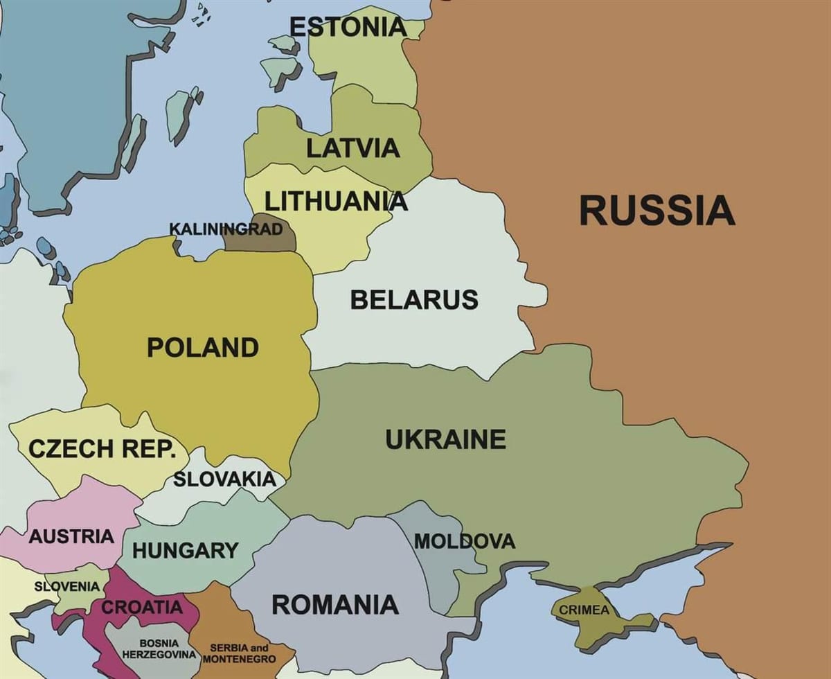 Карта Словенії та сусідніх країн