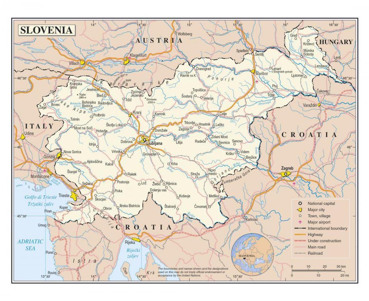 Карта міста Словенії