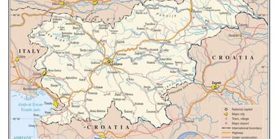 Карта Словенії аеропортів