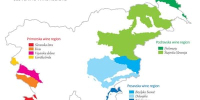 Карта Словенії вино