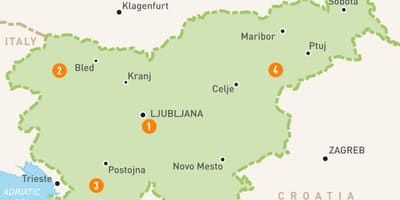 Карта Словенії регіонів