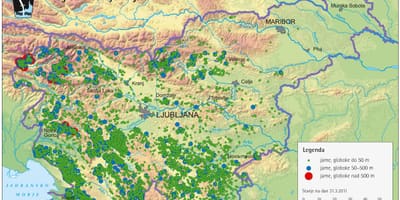 Карта печер в Словенії